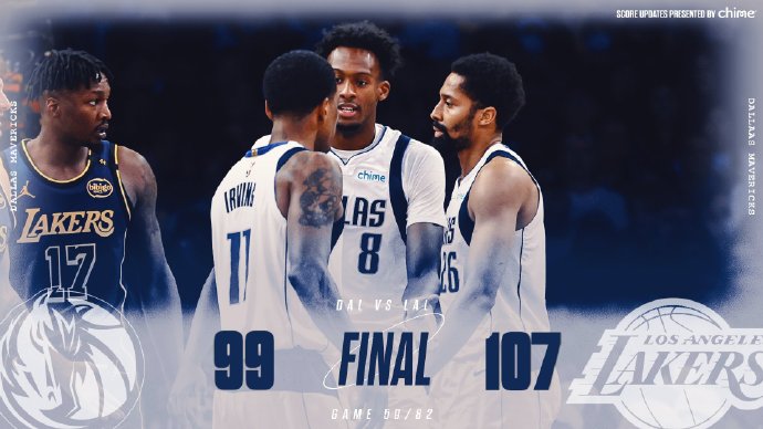 NBA常規賽錄像直播回放：湖人107-99擊敗獨行俠，東契奇大號三雙手刃老東家